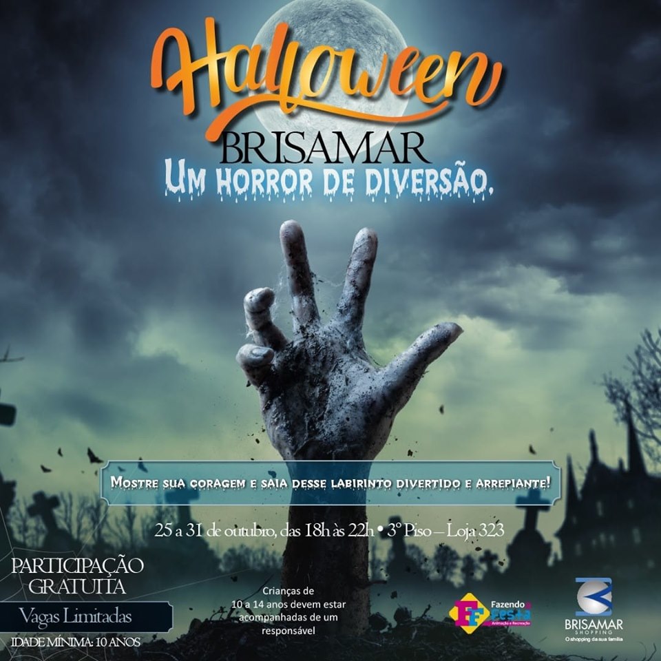 Brisamar Shopping apresenta labirinto do terror para o Halloween